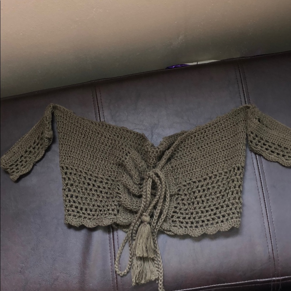 Off the shoulder crochet crop top